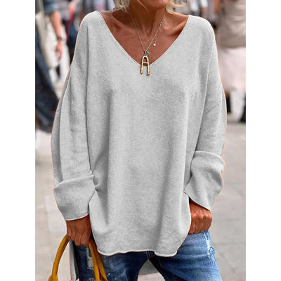NORA - CASUAL CHIC V-NECK BLOUSE