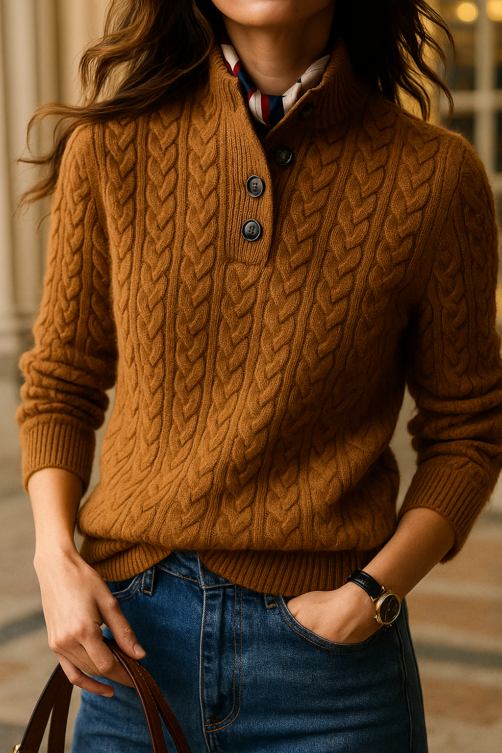 Arden - Button-Up Cashmere Sweater