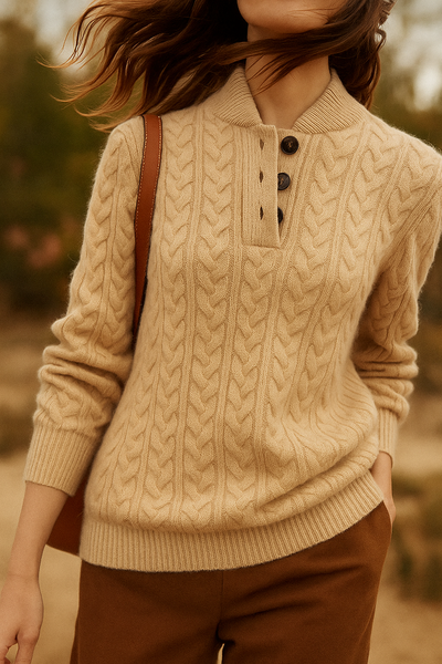 Arden - Button-Up Cashmere Sweater