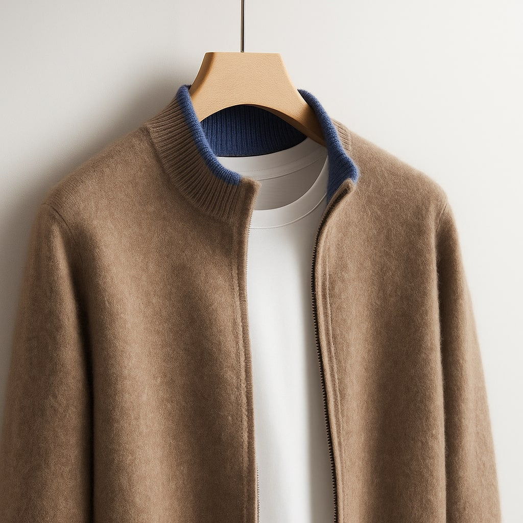 HARVEY -  ELEGANT WOOL ZIP JACKET