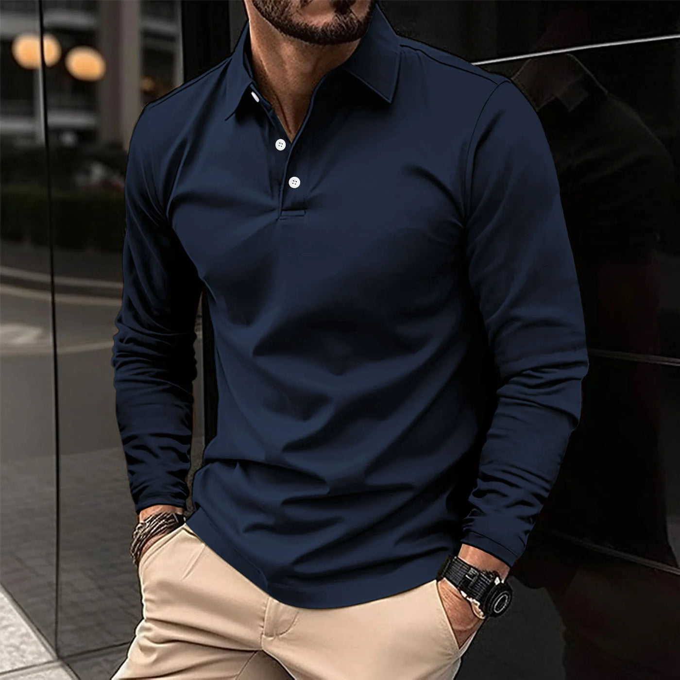 Ethan - Casual Long-Sleeved Polo