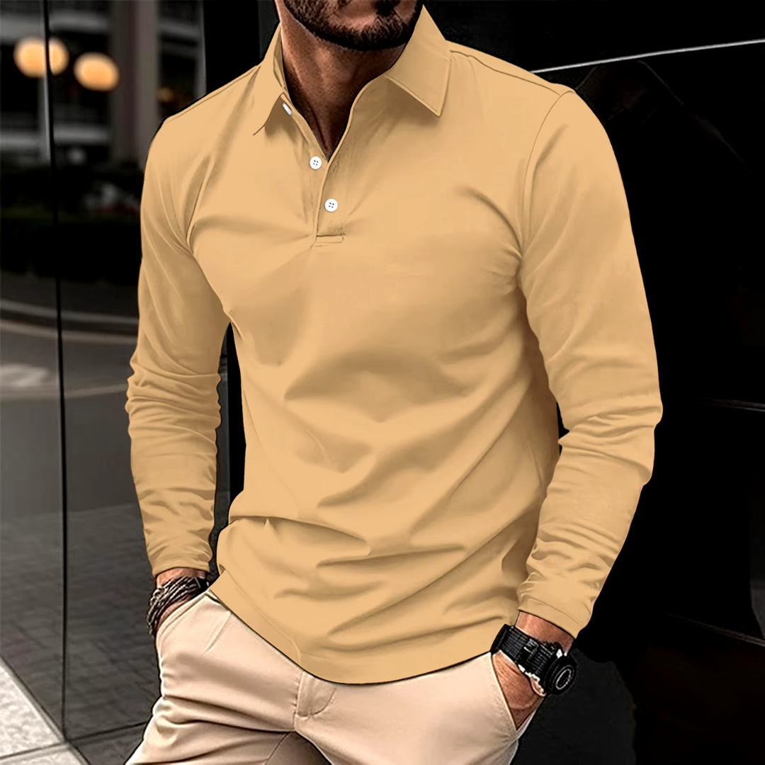 Ethan - Casual Long-Sleeved Polo